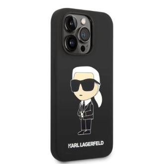 Karl Lagerfeld silikonové pouzdro Ikonik MagSafe pro iPhone 14 Pro - černé