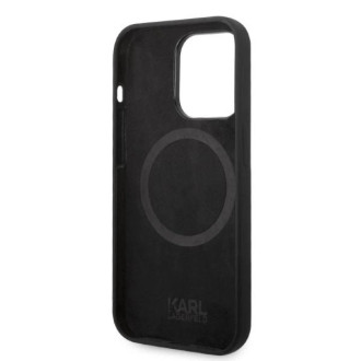 Karl Lagerfeld silikonové pouzdro Ikonik MagSafe pro iPhone 14 Pro - černé