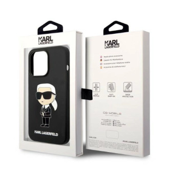 Karl Lagerfeld silikonové pouzdro Ikonik MagSafe pro iPhone 14 Pro - černé