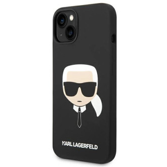 Karl Lagerfeld Silikonové pouzdro Karl&#39;s Head MagSafe pro iPhone 14 Plus - černé