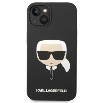 Karl Lagerfeld Silikonové pouzdro Karl&#39;s Head MagSafe pro iPhone 14 Plus - černé