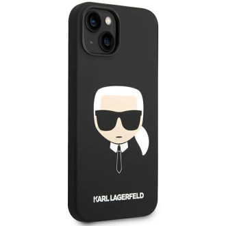 Karl Lagerfeld Silikonové pouzdro Karl&#39;s Head MagSafe pro iPhone 14 Plus - černé