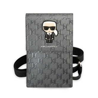 Karl Lagerfeld Ikonik Karl Monogram Patch bag - stříbrná
