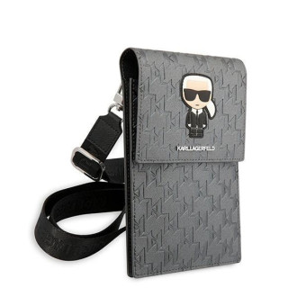 Karl Lagerfeld Ikonik Karl Monogram Patch bag - stříbrná
