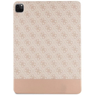 Pouzdro Guess 4G Stripe Allover pro iPad Pro 12,9&quot; - růžové
