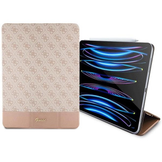 Pouzdro Guess 4G Stripe Allover pro iPad Pro 12,9&quot; - růžové