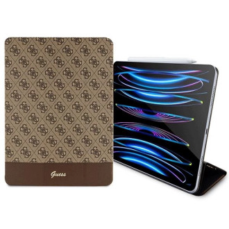 Pouzdro Guess 4G Stripe Allover pro iPad Pro 12,9&quot; - hnědé