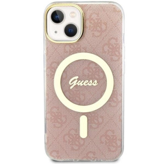 Guess 4G MagSafe pouzdro pro iPhone 14 - růžové