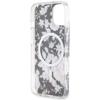 Pouzdro Guess Flower MagSafe pro iPhone 14 - černé
