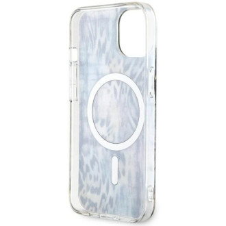 Pouzdro Guess Leopard MagSafe pro iPhone 14 - modré