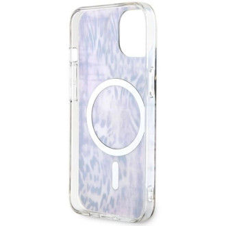 Pouzdro Guess Leopard MagSafe pro iPhone 14 - růžové
