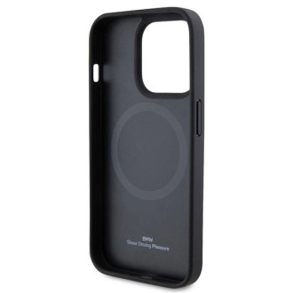 Pouzdro BMW MagSafe Leather Hot Stamp pro iPhone 15 Pro - černé