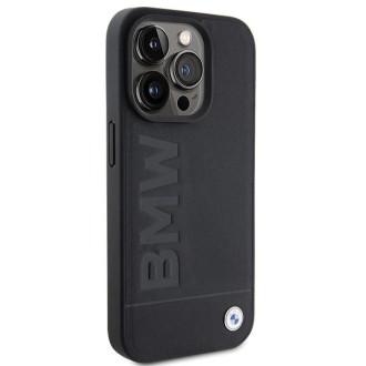 Pouzdro BMW MagSafe Leather Hot Stamp pro iPhone 15 Pro Max - černé