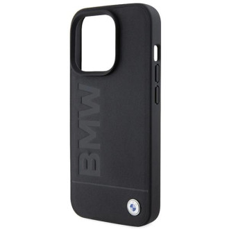 Pouzdro BMW MagSafe Leather Hot Stamp pro iPhone 15 Pro Max - černé