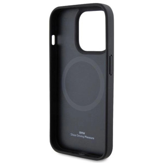 Pouzdro BMW MagSafe Leather Hot Stamp pro iPhone 15 Pro Max - černé