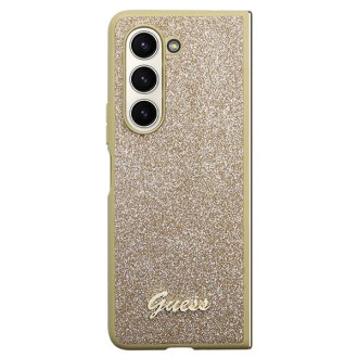 Pouzdro Guess Glitter Script pro Samsung Galaxy Z Fold 5 - zlaté