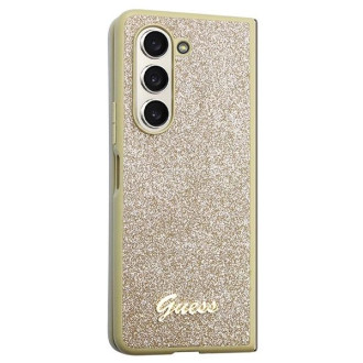 Pouzdro Guess Glitter Script pro Samsung Galaxy Z Fold 5 - zlaté