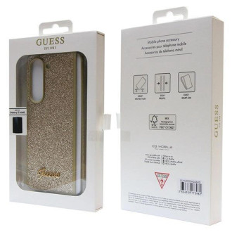 Pouzdro Guess Glitter Script pro Samsung Galaxy Z Fold 5 - zlaté