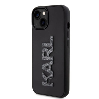 Pouzdro Karl Lagerfeld 3D Rubber Glitter Logo pro iPhone 15 Plus - černé