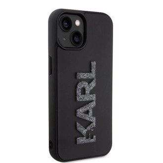 Pouzdro Karl Lagerfeld 3D Rubber Glitter Logo pro iPhone 15 Plus - černé