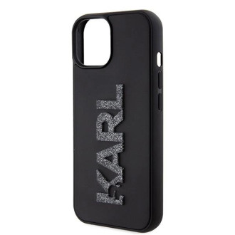 Pouzdro Karl Lagerfeld 3D Rubber Glitter Logo pro iPhone 15 Plus - černé