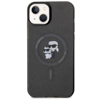Karl Lagerfeld Karl&amp;Choupette Glitter MagSafe pouzdro pro iPhone 15 Plus - černé