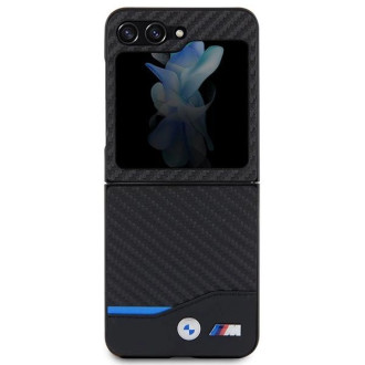 BMW Kožené karbonové pouzdro pro Samsung Galaxy Z Flip 5 - černé