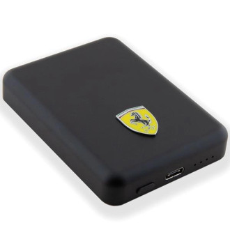 Powerbanka Ferrari Metal Logo MagSafe 15W 5000mAh - černá