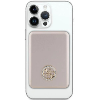 Indukční power banka Guess MagSafe 4G Strassed Metal Logo 5W 3000mAh - zlatá