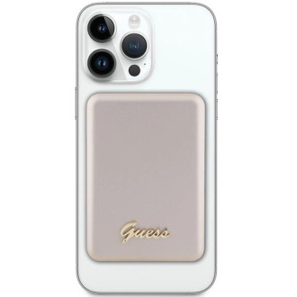 Indukční power banka Guess MagSafe Metal Script Logo 5W 3000mAh - zlatá