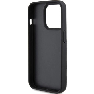 Karl Lagerfeld Saffiano sloty na karty a stojan Monogram Ikonik Patch pouzdro pro iPhone 15 Pro - černé