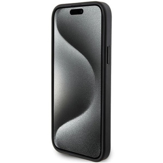 Pouzdro Karl Lagerfeld Saffiano Cardslot Karl&amp;Choupette Metal Pin pro iPhone 15 - černé