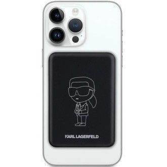 Karl Lagerfeld NFT Outline Ikonik MagSafe 5000mAh indukční powerbanka - černá