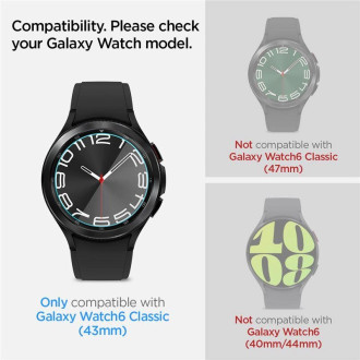 Tvrzené sklo Spigen Glas.tR EZ Fit pro Samsung Galaxy Watch 6 Classic (43 mm) - 2 ks.