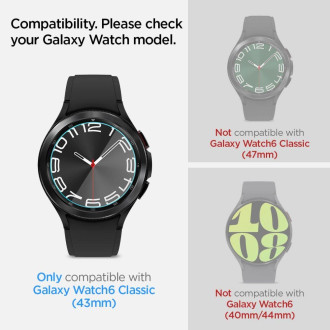 Tvrzené sklo Spigen Glas.tR EZ Fit pro Samsung Galaxy Watch 6 Classic (43 mm) - 2 ks.