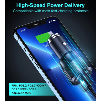 Nabíječka do auta Choetech TC0010 USB-C USB-A PD 63W - černá