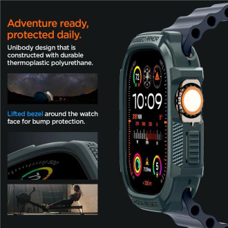 Pouzdro Spigen Rugged Armor pro Apple Watch Ultra 1 / 2 (49 mm) - tmavě zelené