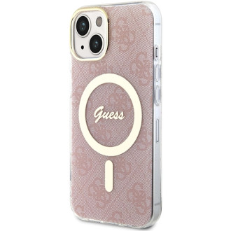 Guess IML 4G MagSafe pouzdro pro iPhone 15 / 14 / 13 - růžové