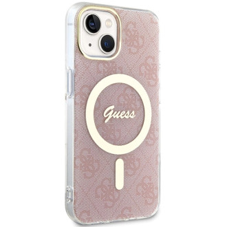 Guess IML 4G MagSafe pouzdro pro iPhone 15 / 14 / 13 - růžové