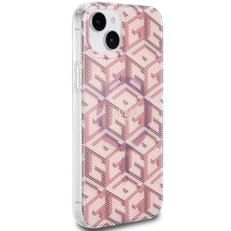 Guess IML GCube MagSafe pouzdro pro iPhone 15 / 14 / 13 - růžové