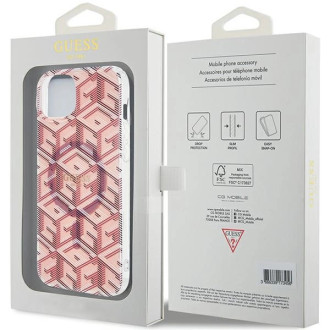 Guess IML GCube MagSafe pouzdro pro iPhone 15 / 14 / 13 - růžové