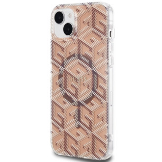Guess IML GCube MagSafe pouzdro pro iPhone 15 / 14 / 13 - hnědé