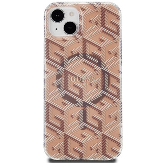 Guess IML GCube MagSafe pouzdro pro iPhone 15 / 14 / 13 - hnědé