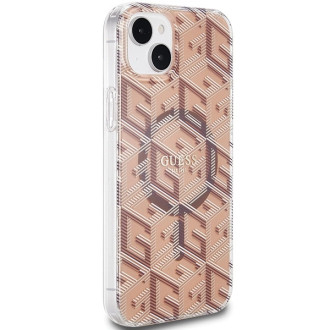 Guess IML GCube MagSafe pouzdro pro iPhone 15 / 14 / 13 - hnědé