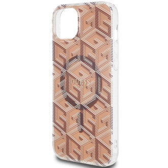 Guess IML GCube MagSafe pouzdro pro iPhone 15 / 14 / 13 - hnědé