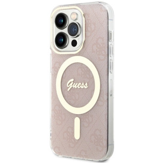 Pouzdro Guess IML 4G MagSafe pro iPhone 15 Pro Max - růžové