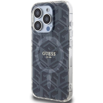 Pouzdro Guess IML GCube MagSafe pro iPhone 15 Pro Max - černé