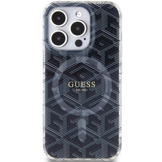 Pouzdro Guess IML GCube MagSafe pro iPhone 15 Pro Max - černé