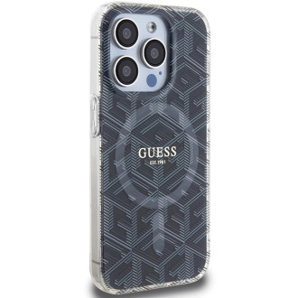 Pouzdro Guess IML GCube MagSafe pro iPhone 15 Pro Max - černé