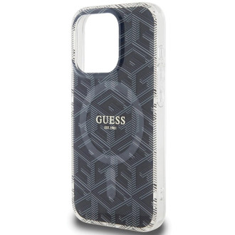 Pouzdro Guess IML GCube MagSafe pro iPhone 15 Pro Max - černé